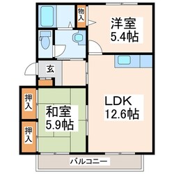 小峯 徒歩6分 2階の物件間取画像